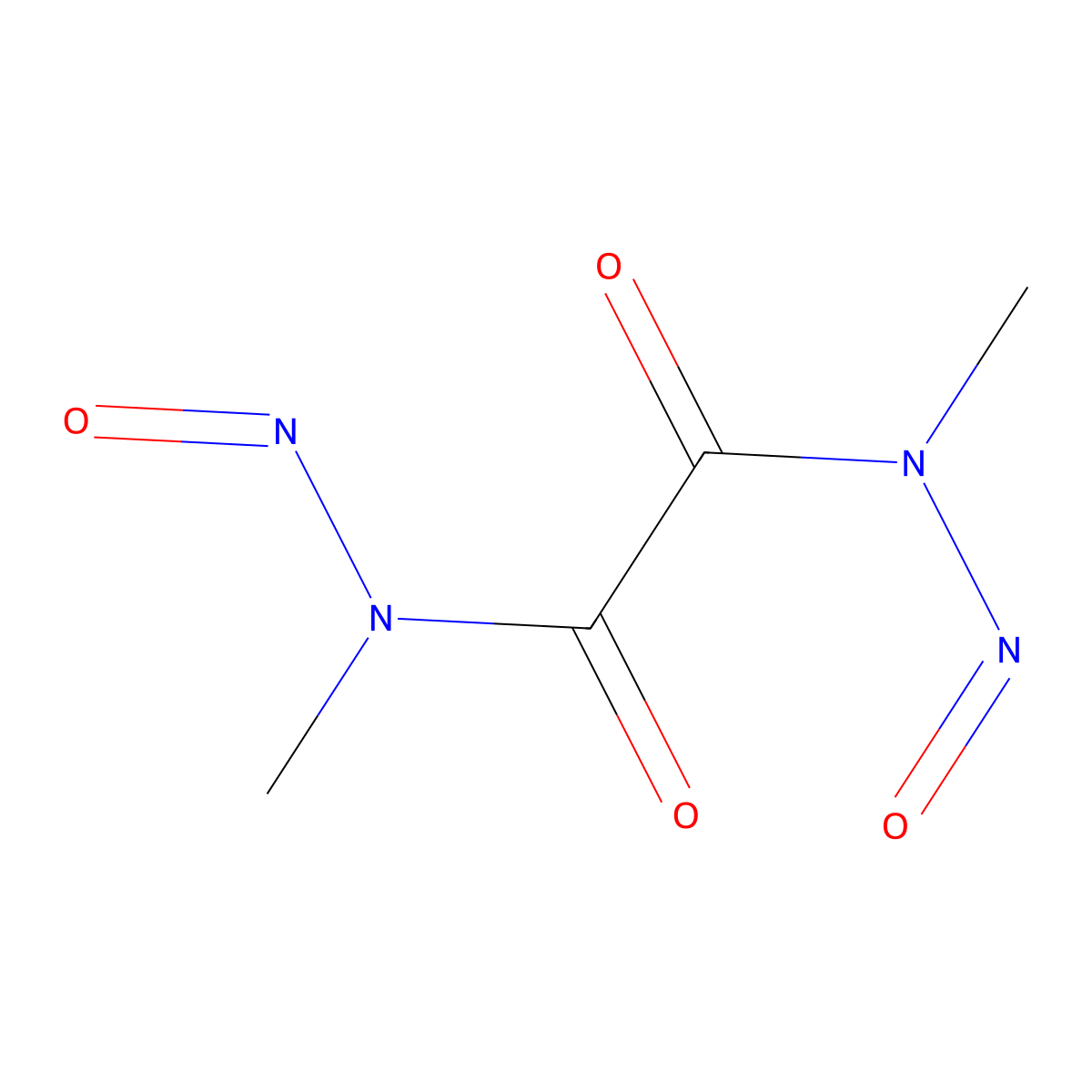 N,N'-Dimethyl-N,N'-dinitroso oxamide molecular structure, CAS 7601-87-8