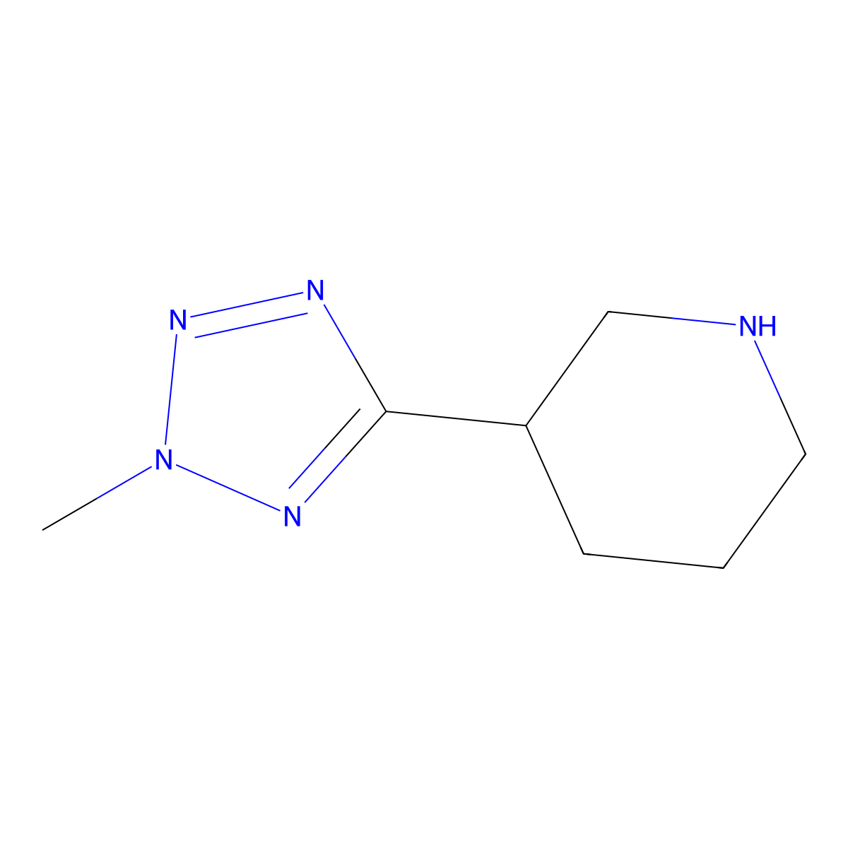 3-(2-methyl-2H-1,2,3,4-tetrazol-5-yl)piperidine molecular structure, CAS 760137-41-5