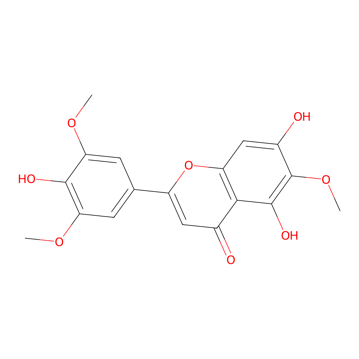 5,7,4'-Trihydroxy-6,3',5'-trimethoxyflavone molecular structure, CAS 76015-42-4