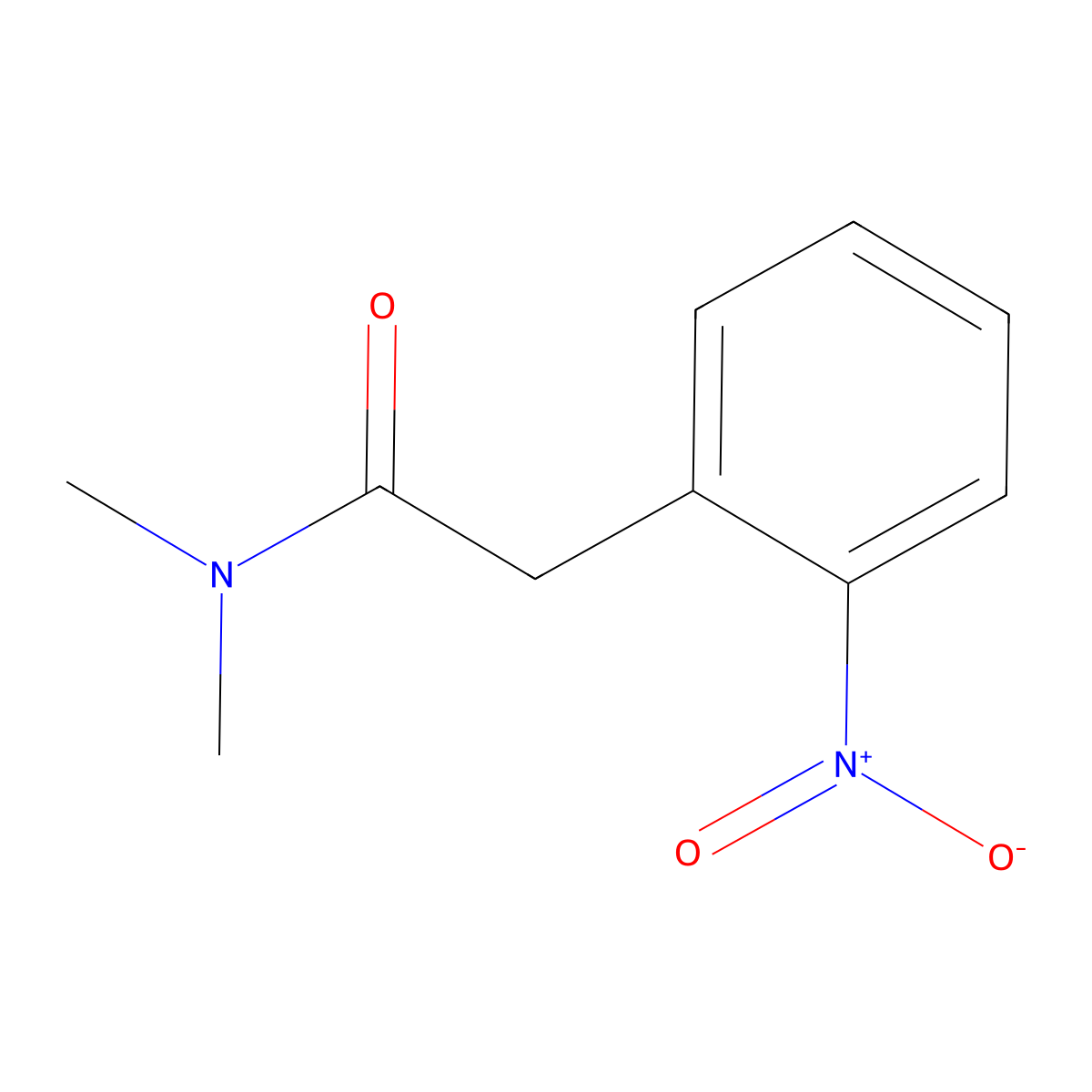 N,N-dimethyl-2-(2-nitrophenyl)acetamide molecular structure, CAS 76016-34-7