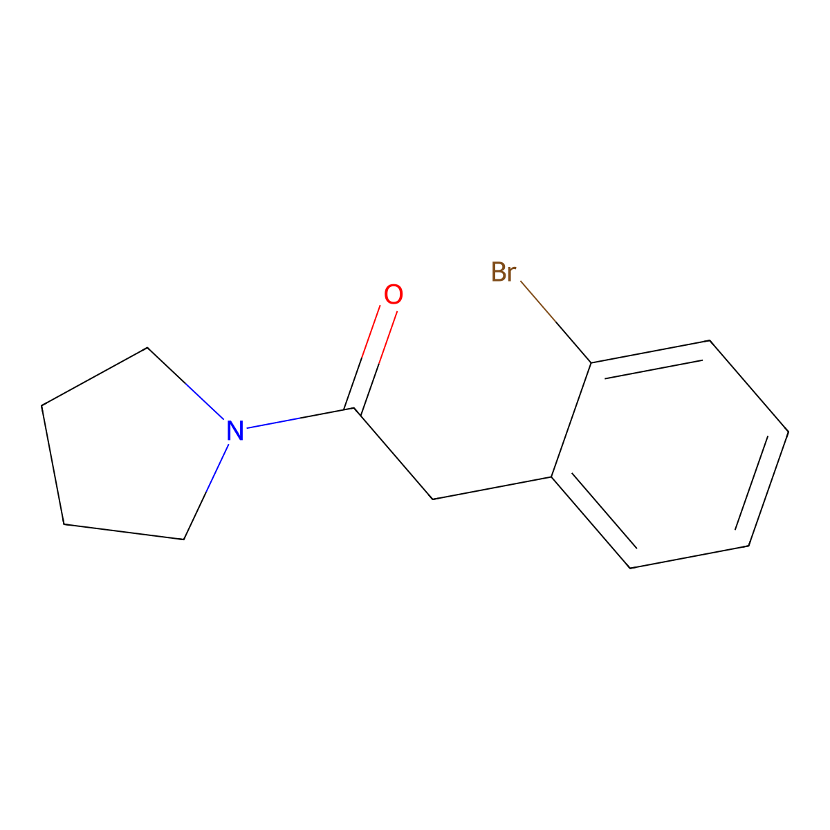 2-(2-Bromophenyl)-1-(pyrrolidin-1-yl)ethanone molecular structure, CAS 76016-44-9