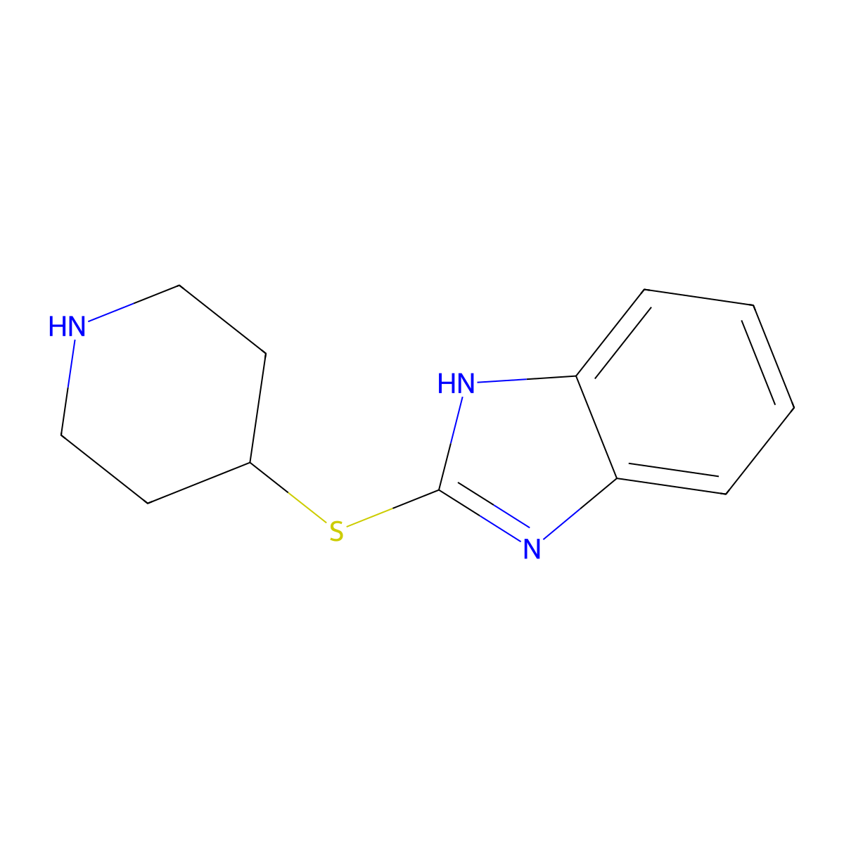 2-(Piperidin-4-ylthio)-1h-benzo[d]imidazole molecular structure, CAS 760163-86-8