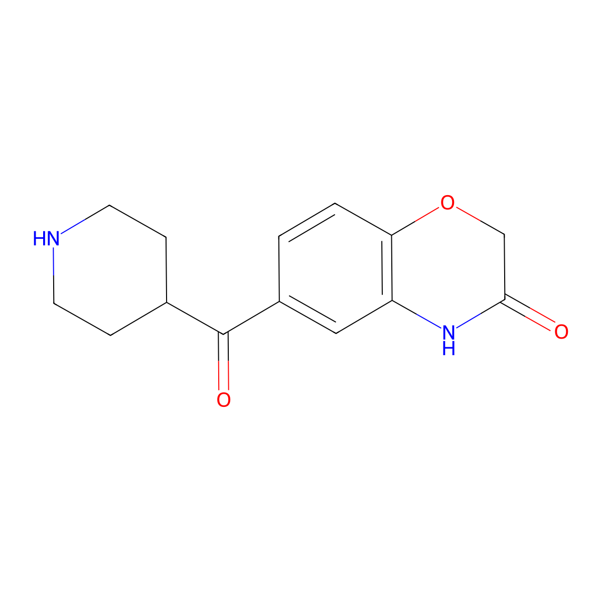 6-(Piperidine-4-carbonyl)-3,4-dihydro-2H-1,4-benzoxazin-3-one molecular structure, CAS 760166-77-6