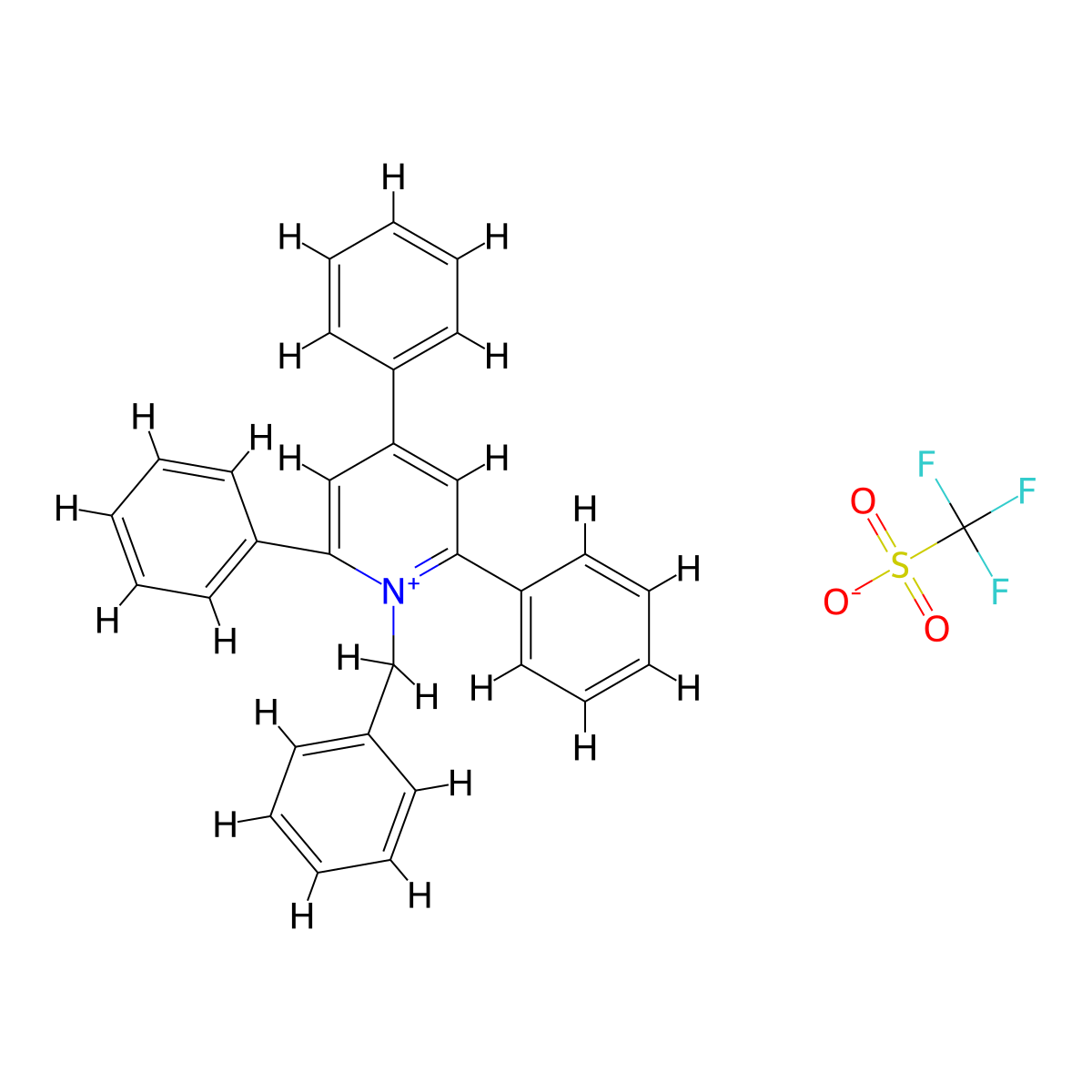 1-Benzyl-2,4,6-triphenylpyridin-1-ium trifluoromethanesulfonate molecular structure, CAS 76017-11-3
