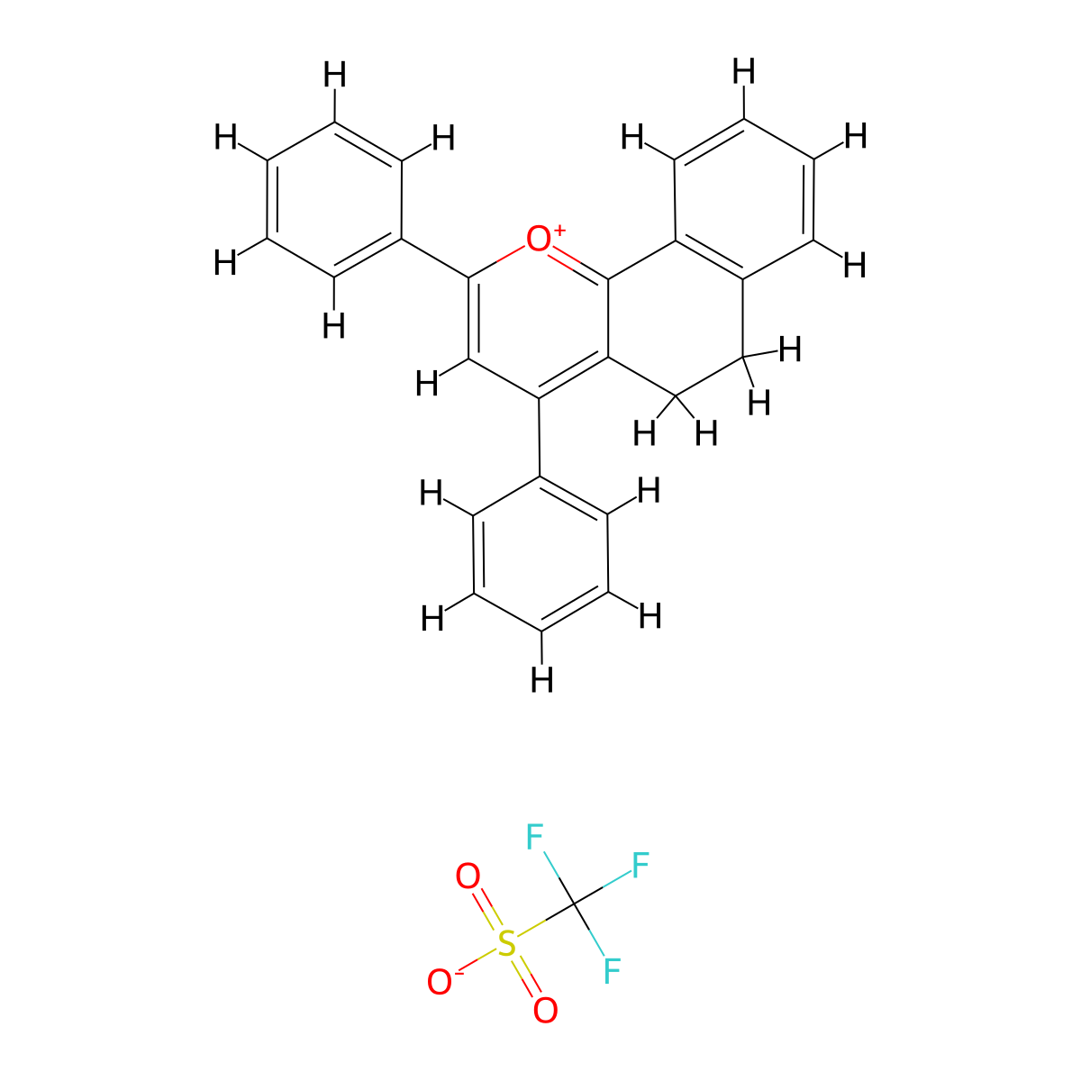 2,4-Diphenyl-5,6-dihydrobenzo[h]chromenium trifluoromethanesulfonate molecular structure, CAS 76017-15-7