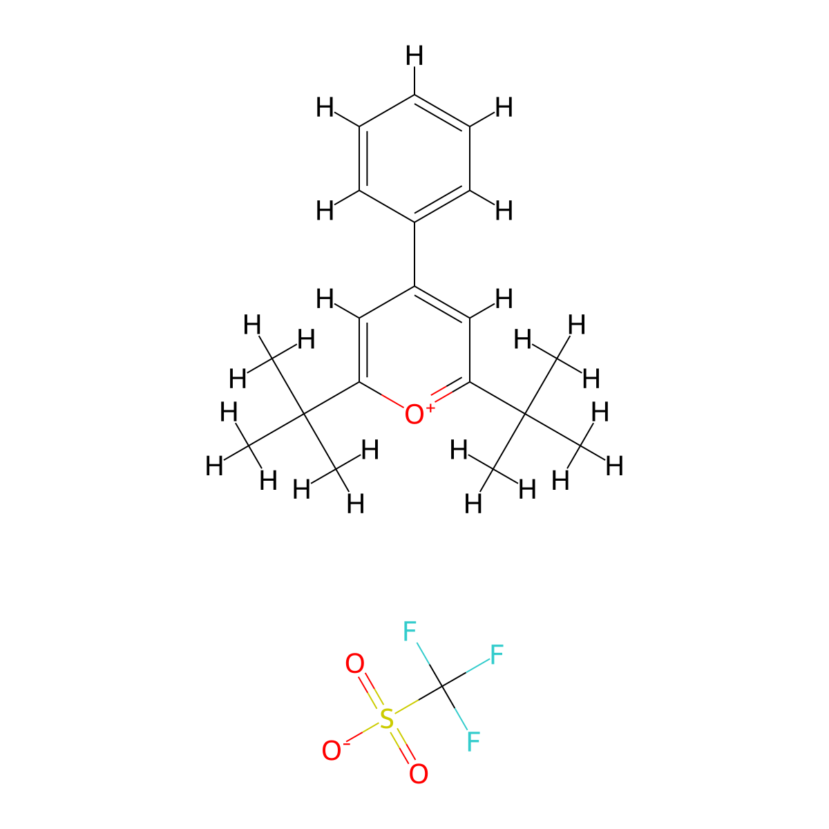 2,6-Di-tert-butyl-4-phenylpyrylium trifluoromethanesulfonate molecular structure, CAS 76017-16-8