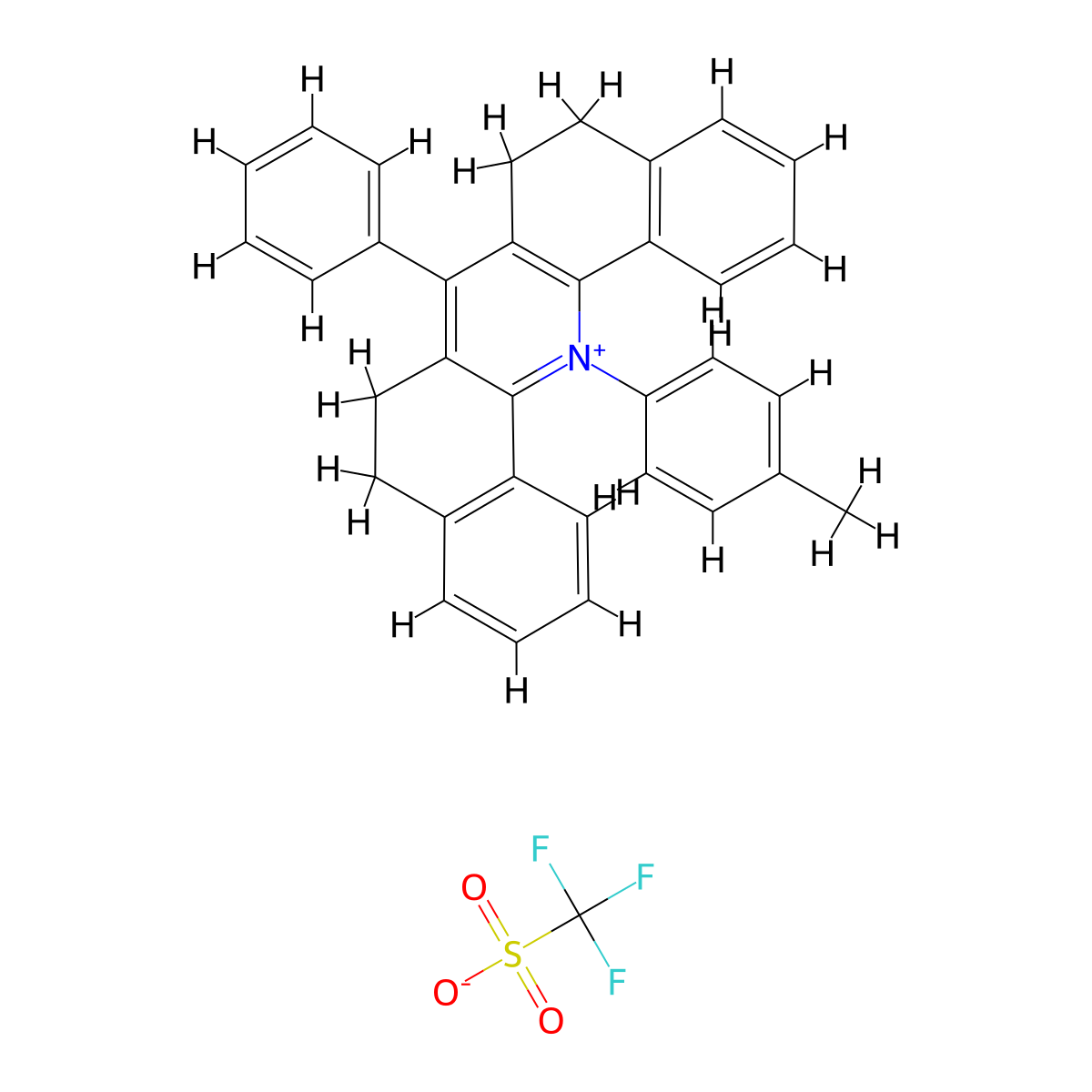 14-(4-Methylphenyl)-7-phenyl-5,6,8,9-tetrahydrodibenzo[c,h]acridinium trifluoromethanesulfonate molecular structure, CAS 76017-77-1