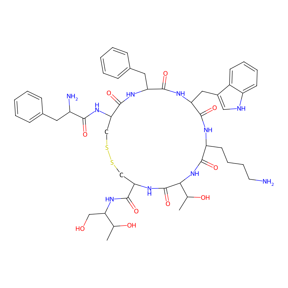 Octreotide molecular structure, CAS 760176-26-9
