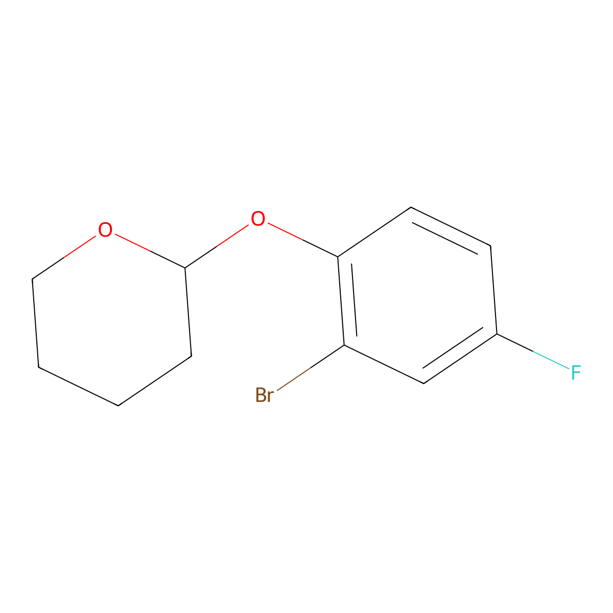 2-(2'-Bromo-4-fluorophenoxy)tetrahydro-2H-pyran molecular structure, CAS 760177-69-3