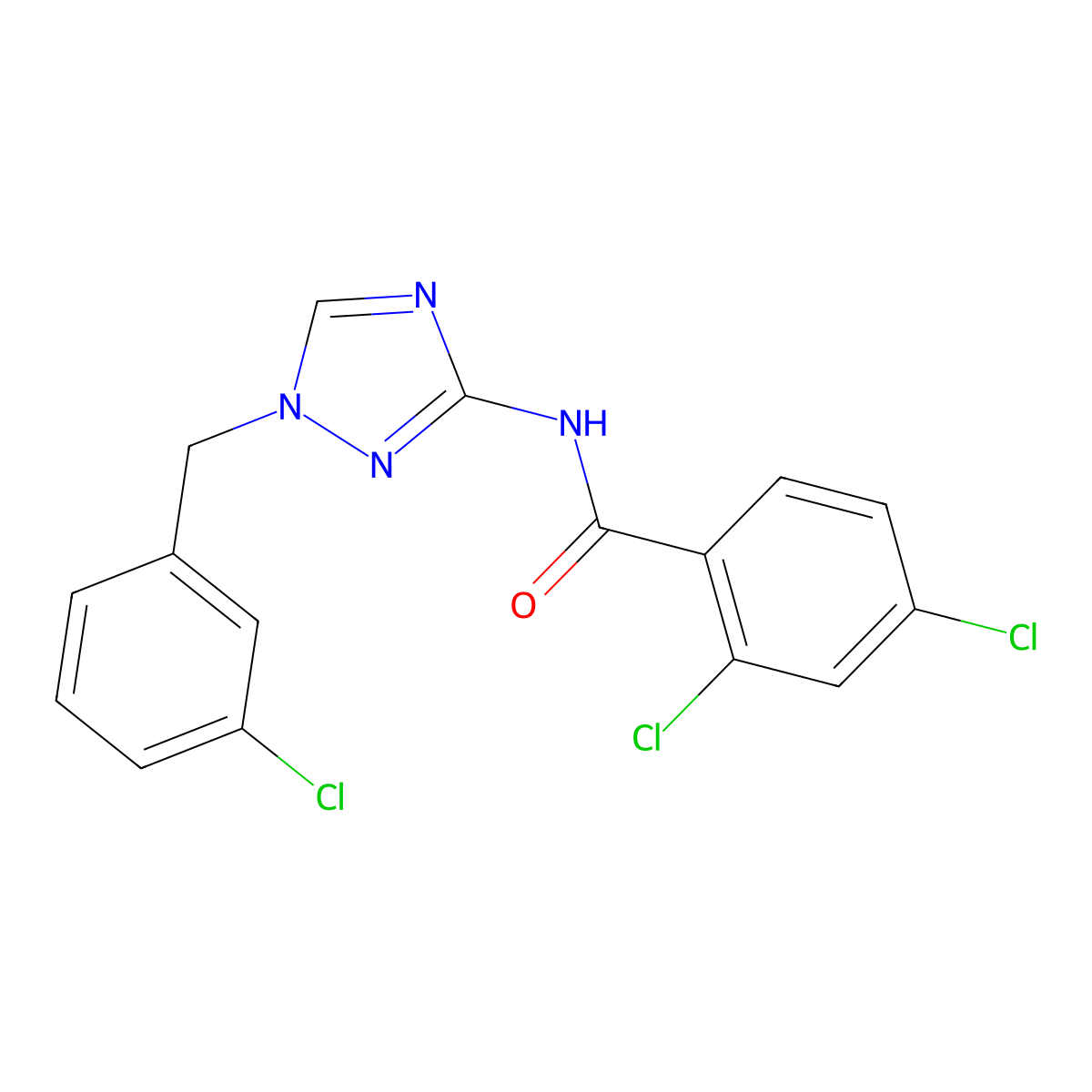 2,4-dichloro-N-[1-(3-chlorobenzyl)-1H-1,2,4-triazol-3-yl]benzamide molecular structure, CAS 760180-49-2