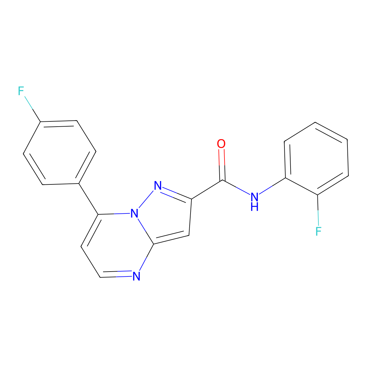 N-(2-fluorophenyl)-7-(4-fluorophenyl)pyrazolo[1,5-a]pyrimidine-2-carboxamide molecular structure, CAS 760184-11-0