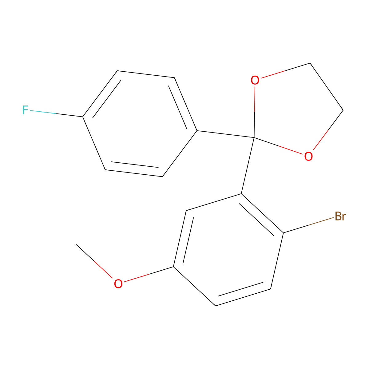 2-(2-Bromo-5-methoxyphenyl)-2-(4-fluorophenyl)-1,3-dioxolane molecular structure, CAS 760192-89-0