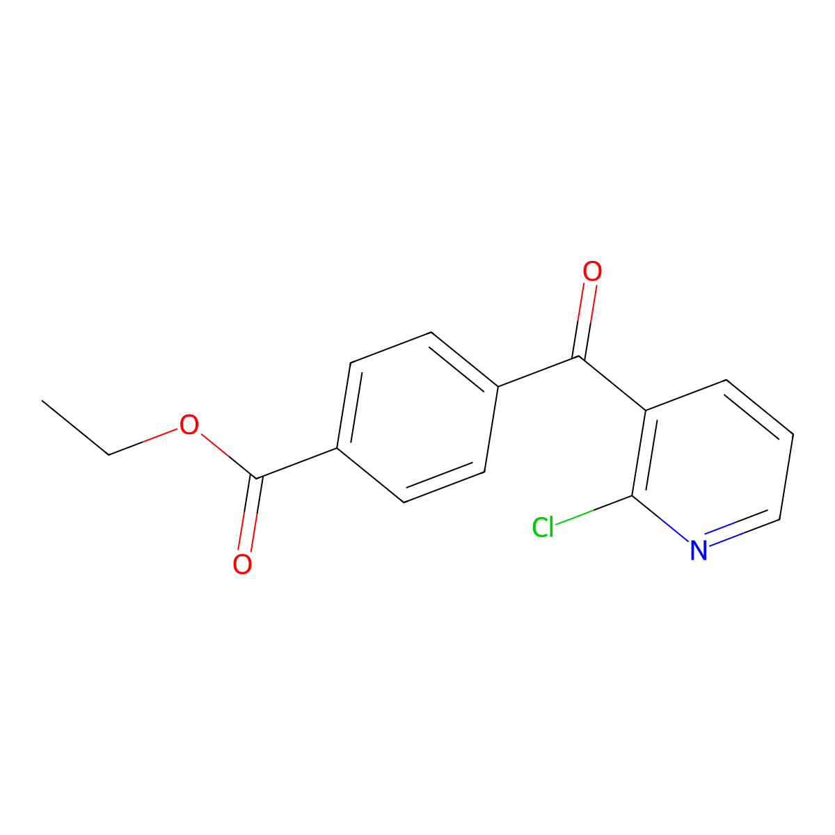 2-Chloro-3-(4-ethoxycarbonylbenzoyl)pyridine molecular structure, CAS 760192-98-1