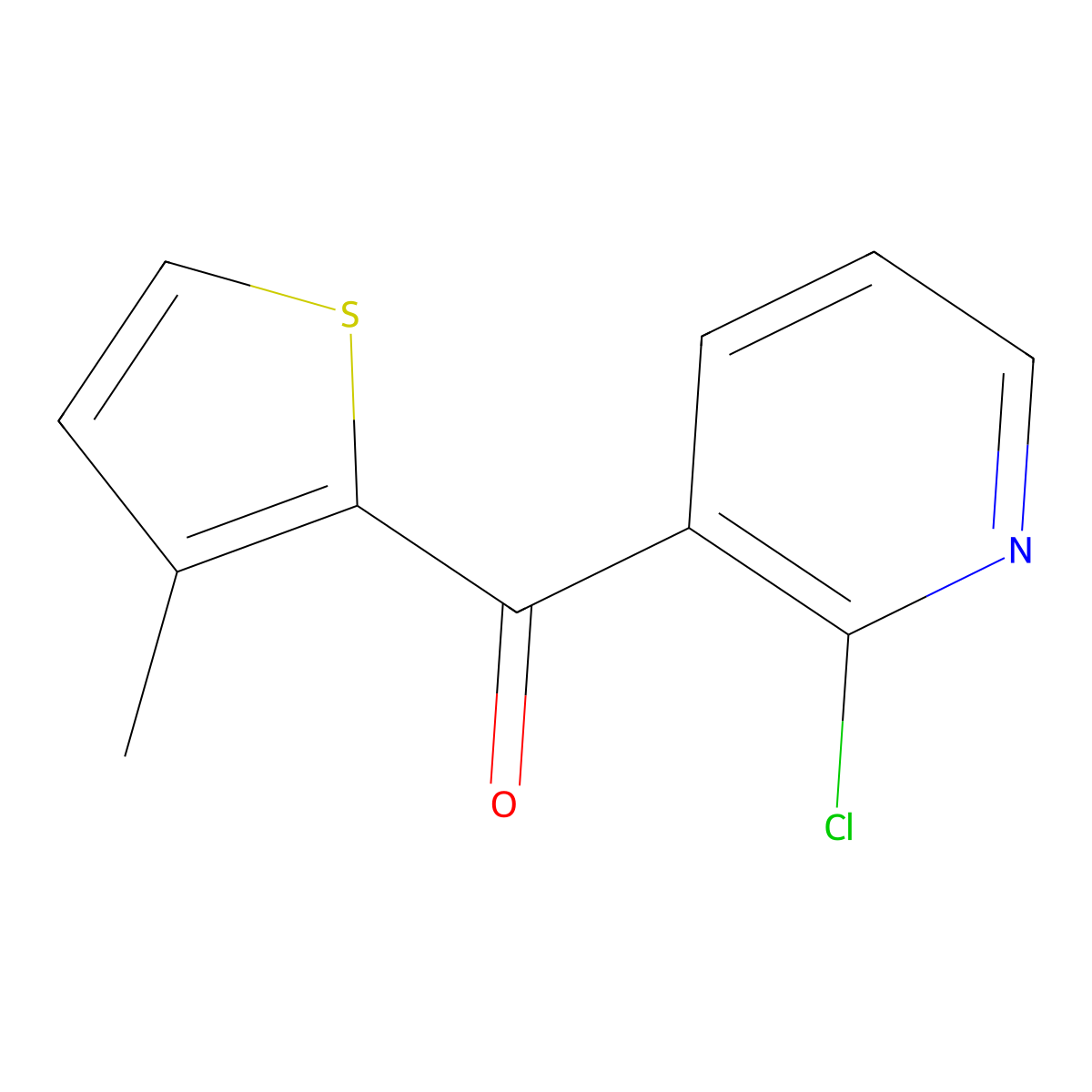 2-Chloro-3-(3-methyl-2-thenoyl)pyridine molecular structure, CAS 760192-99-2