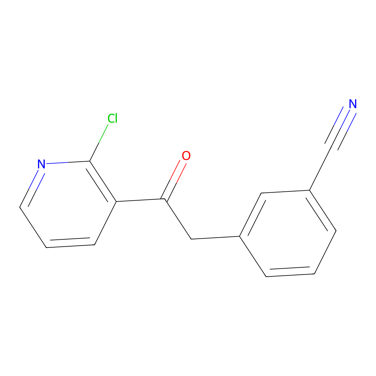 2-Chloro-3-[2-(3-cyanophenyl)-1-oxoethyl]pyridine molecular structure, CAS 760193-01-9
