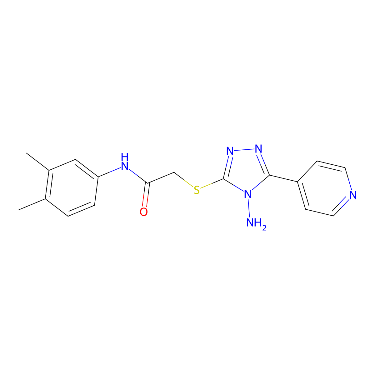 2-((4-amino-5-(pyridin-4-yl)-4H-1,2,4-triazol-3-yl)thio)-N-(3,4-dimethylphenyl)acetamide molecular structure, CAS 760193-87-1
