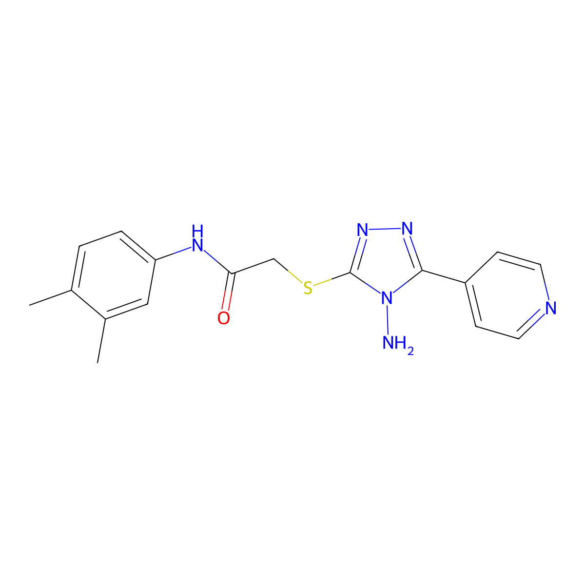 2-((4-amino-5-(pyridin-4-yl)-4H-1,2,4-triazol-3-yl)thio)-N-(3,4-dimethylphenyl)acetamide molecular structure, CAS 760193-87-1