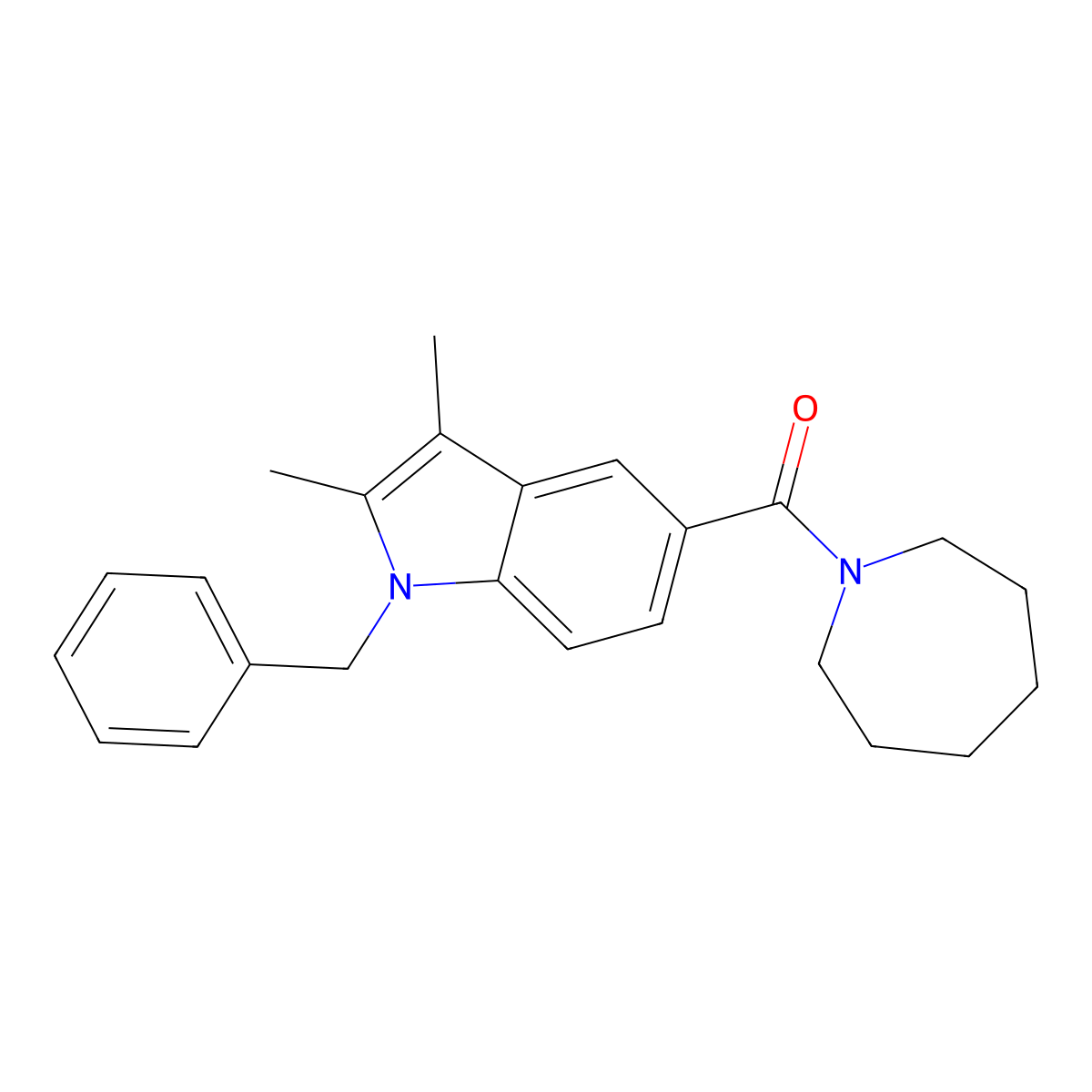 azepan-1-yl(1-benzyl-2,3-dimethyl-1H-indol-5-yl)methanone molecular structure, CAS 760194-41-0