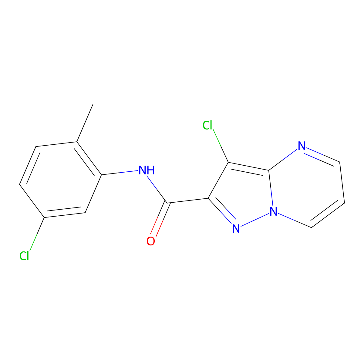 3-chloro-N-(5-chloro-2-methylphenyl)pyrazolo[1,5-a]pyrimidine-2-carboxamide molecular structure, CAS 760197-07-7