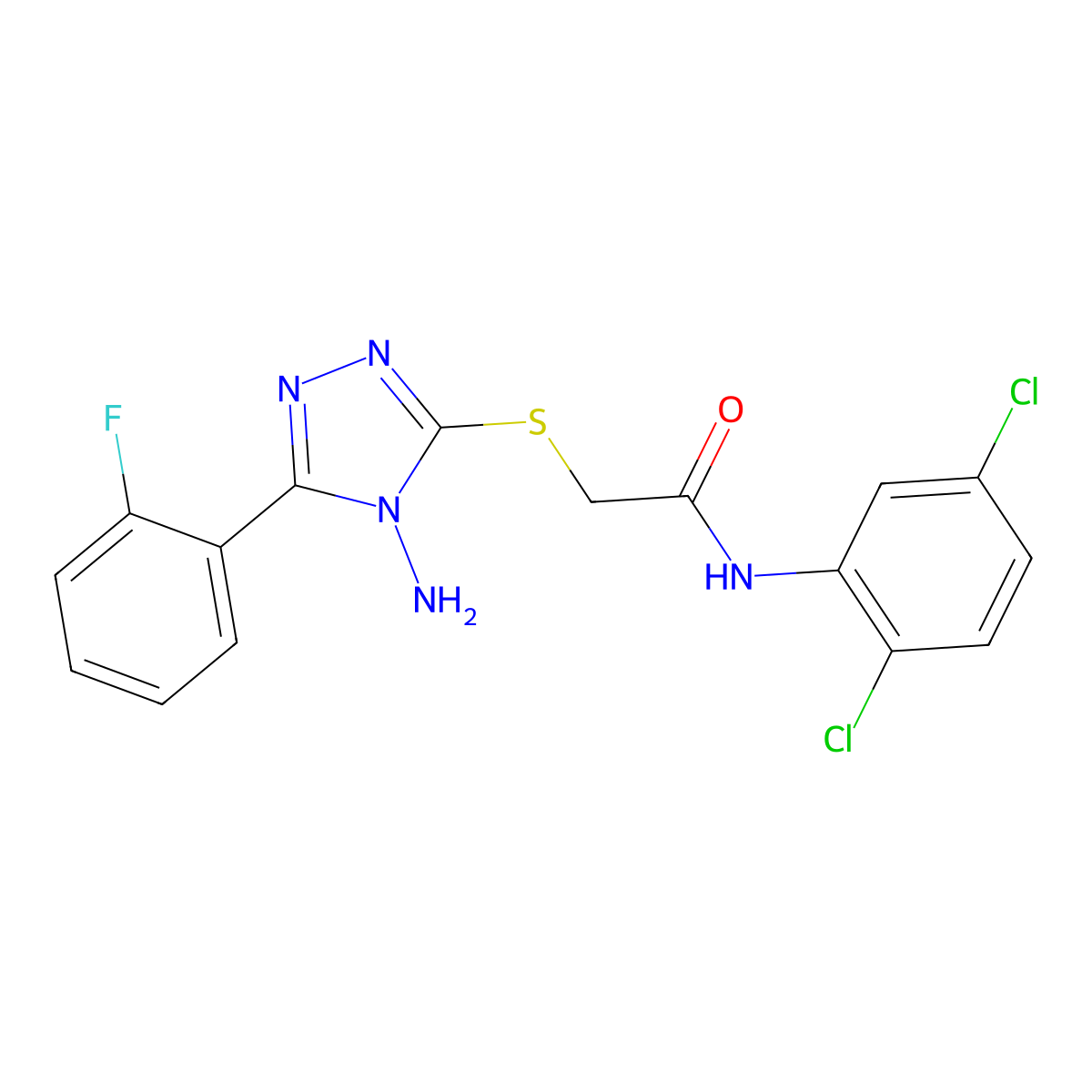 2-[4-amino-5-(2-fluorophenyl)(1,2,4-triazol-3-ylthio)]-N-(2,5-dichlorophenyl)a cetamide molecular structure, CAS 760200-74-6