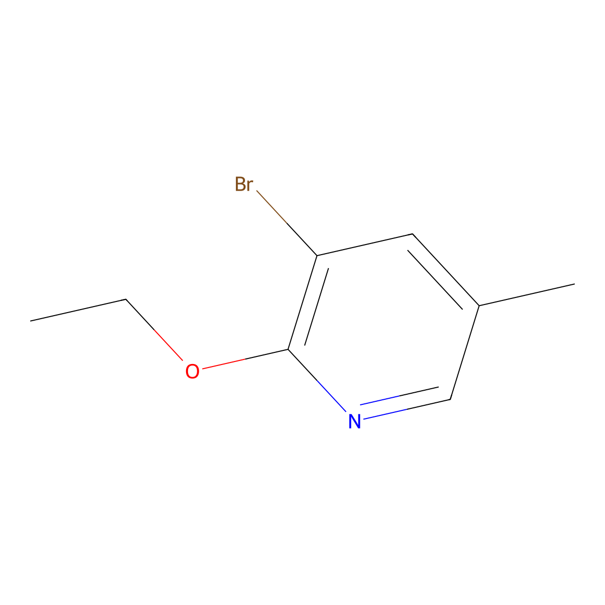 3-Bromo-2-ethoxy-5-methylpyridine molecular structure, CAS 760207-82-7