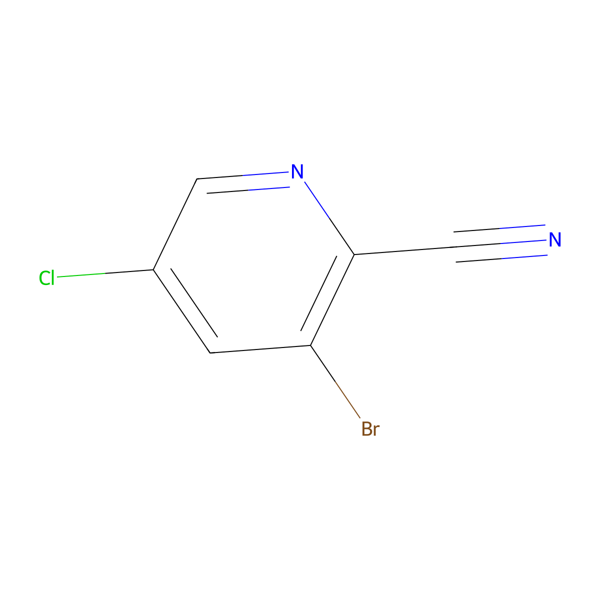 3-Bromo-5-chloropyridine-2-carbonitrile molecular structure, CAS 760207-83-8