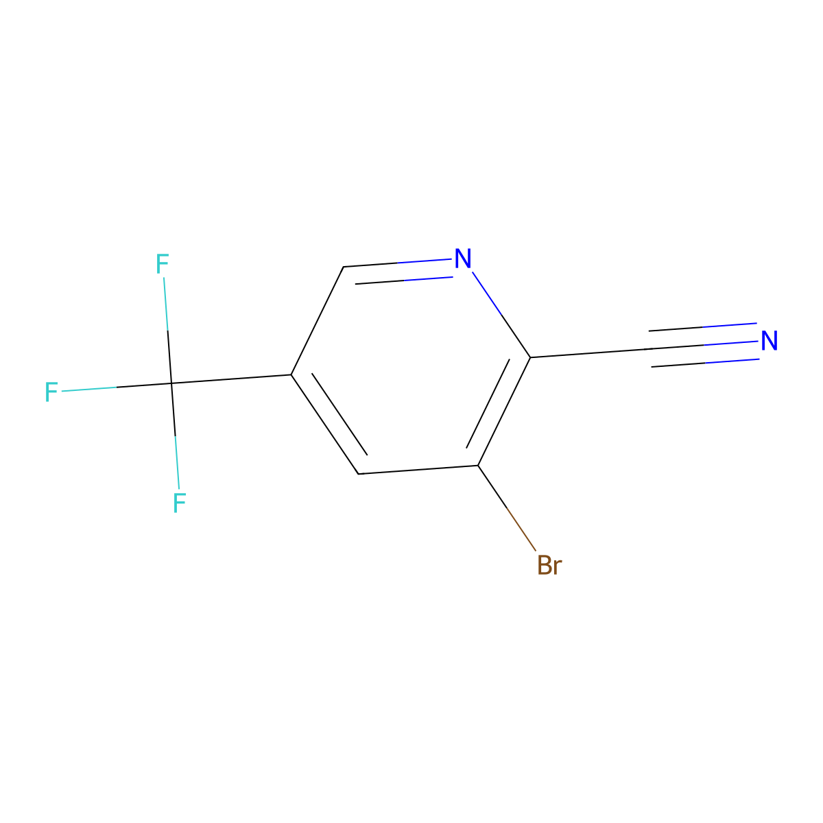 3-Bromo-5-(trifluoromethyl)picolinonitrile molecular structure, CAS 760207-85-0