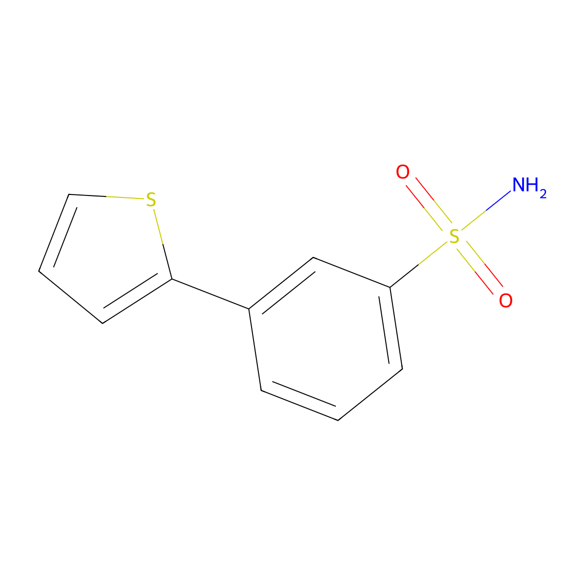 3-(Thiophen-2-yl)benzene-1-sulfonamide molecular structure, CAS 760209-37-8