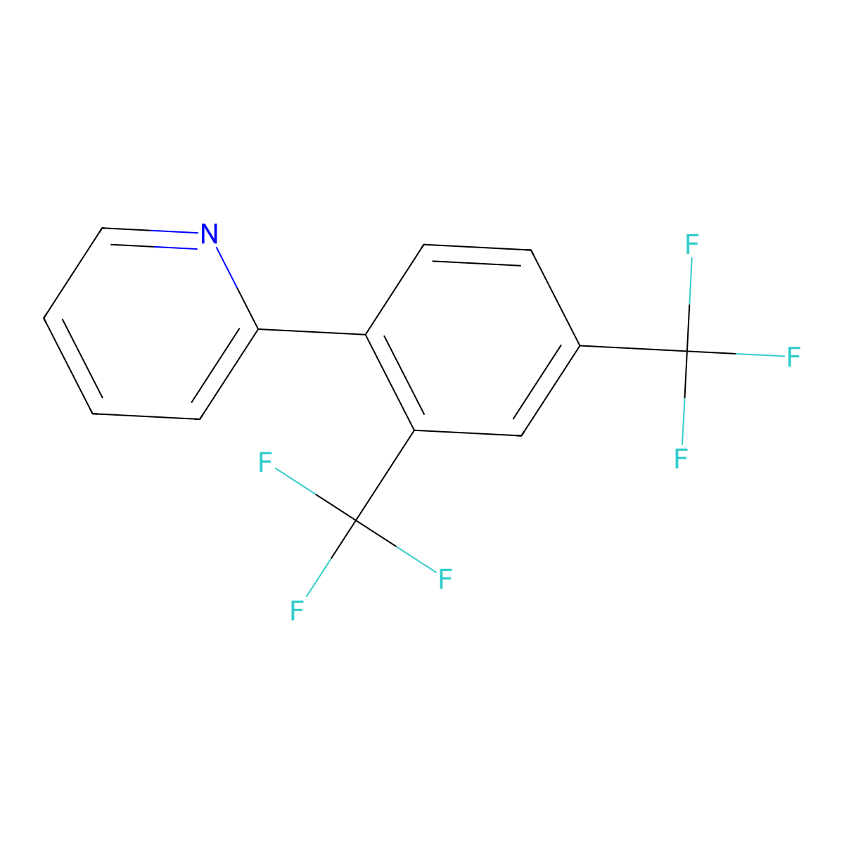 2-(2,4-Bis(trifluoromethyl)phenyl)pyridine molecular structure, CAS 760210-64-8