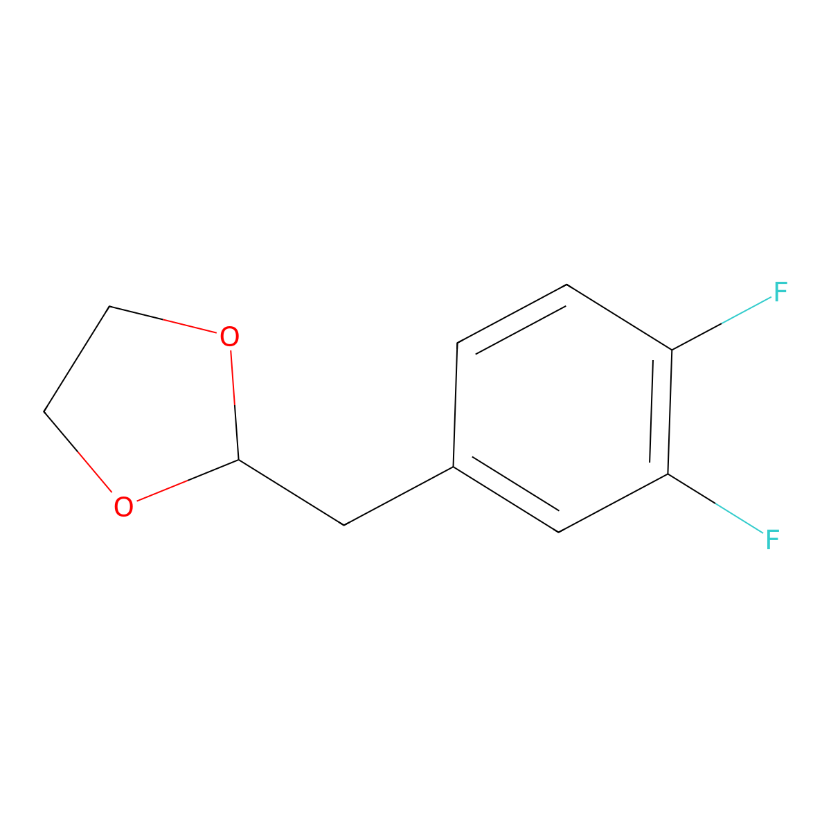 1,2-Difluoro-4-(1,3-dioxolan-2-ylmethyl)benzene molecular structure, CAS 760211-54-9