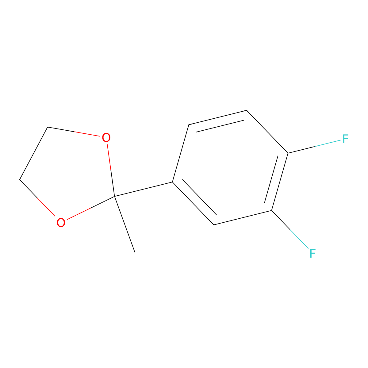 2-(3,4-Difluorophenyl)-2-methyl-1,3-dioxolane molecular structure, CAS 760211-65-2
