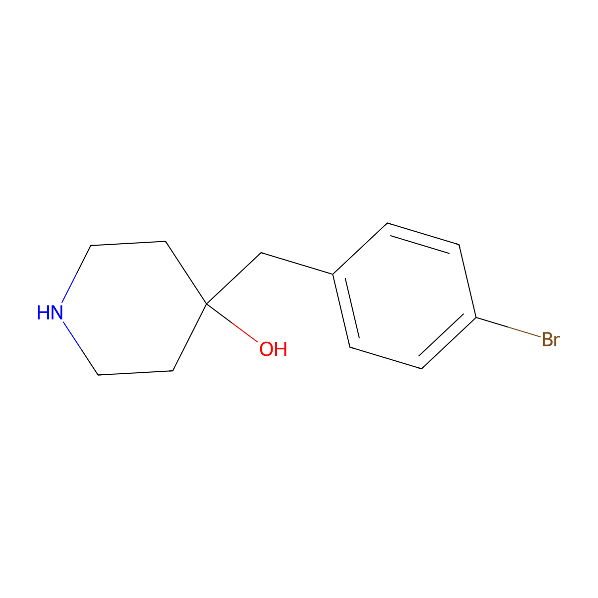 4-(4-Bromobenzyl)piperidin-4-ol molecular structure, CAS 760212-01-9