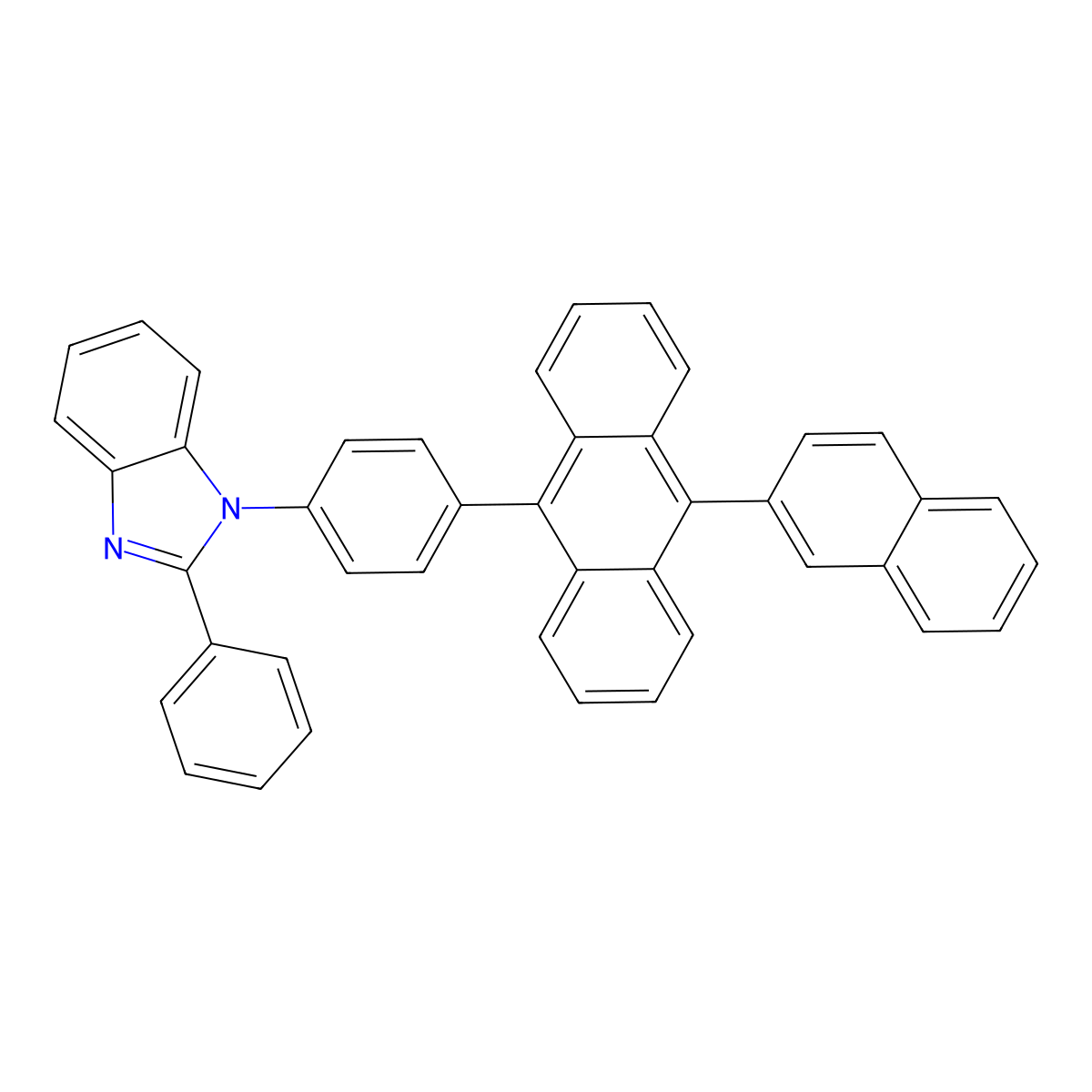1-[4-[10-(2-Naphthalenyl)-9-anthracenyl]phenyl]-2-phenyl-1H-benzimidazole molecular structure, CAS 760212-59-7