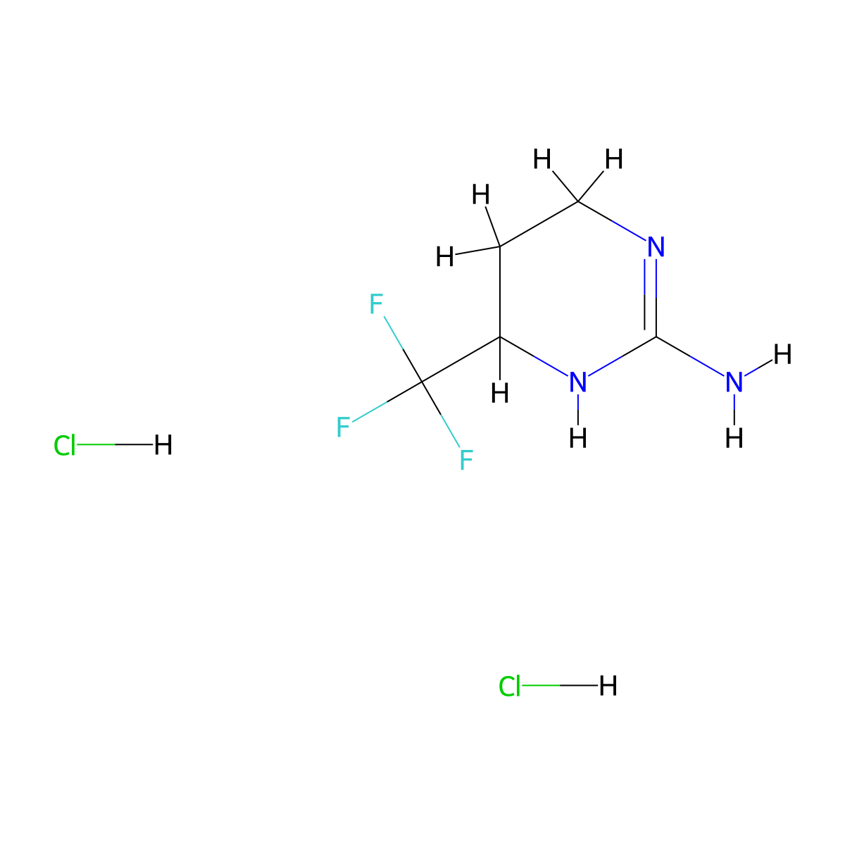 6-(Trifluoromethyl)-1,4,5,6-tetrahydropyrimidin-2-amine dihydrochloride molecular structure, CAS 760214-90-2