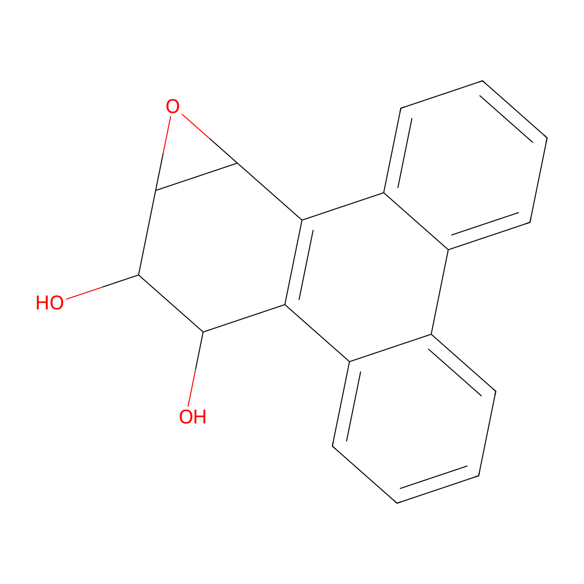 (+)-(1S,2R,3R,4S)-3,4-Dihydroxy-1,2-epoxy-1,2,3,4-tetrahydrobenzo(c)phenanthrene molecular structure, CAS 76024-59-4
