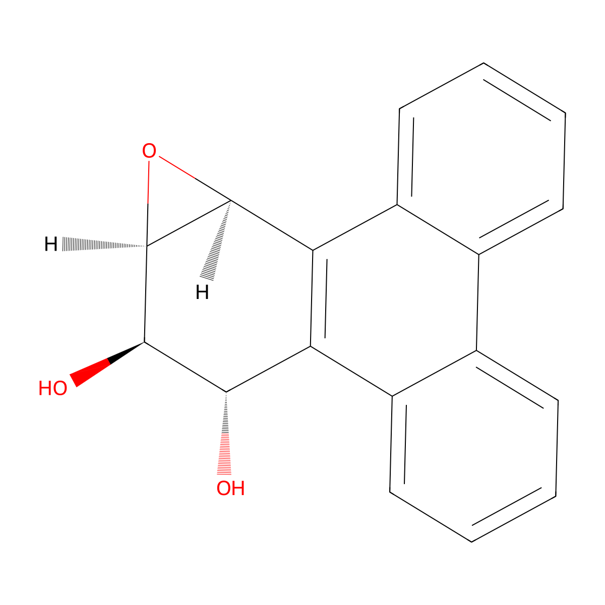 (+)-(1S,2R,3R,4S)-3,4-Dihydroxy-1,2-epoxy-1,2,3,4-tetrahydrobenzo(c)phenanthrene molecular structure, CAS 76024-59-4
