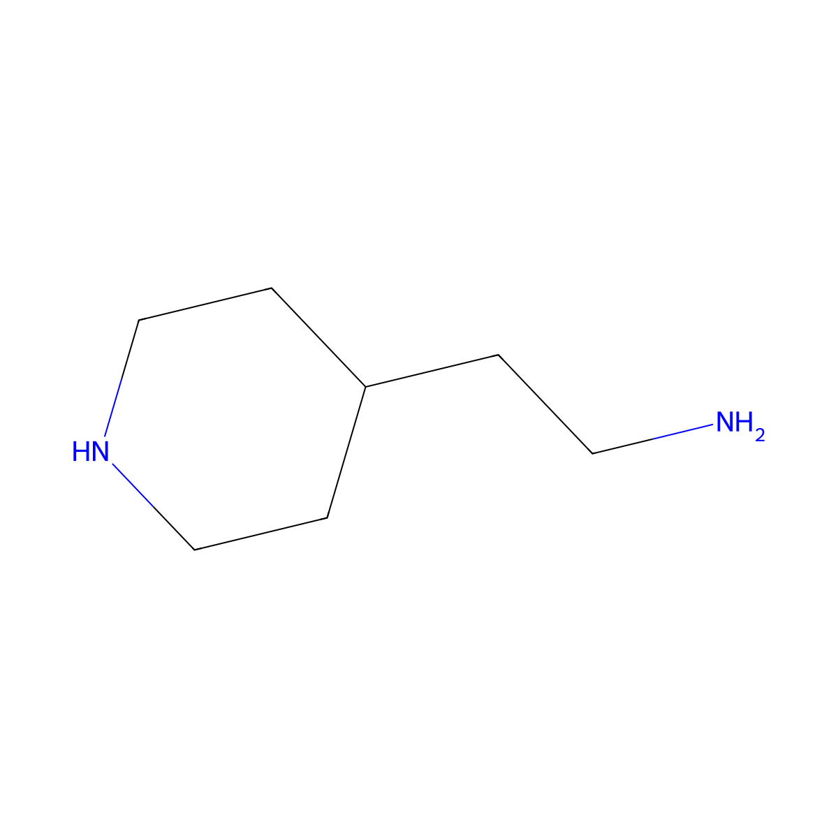4-Piperidineethanamine molecular structure, CAS 76025-62-2