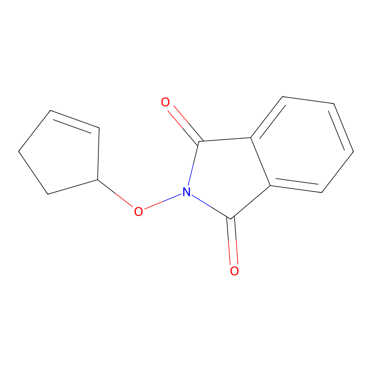 2-(cyclopent-2-en-1-yloxy)-2,3-dihydro-1H-isoindole-1,3-dione molecular structure, CAS 76029-44-2