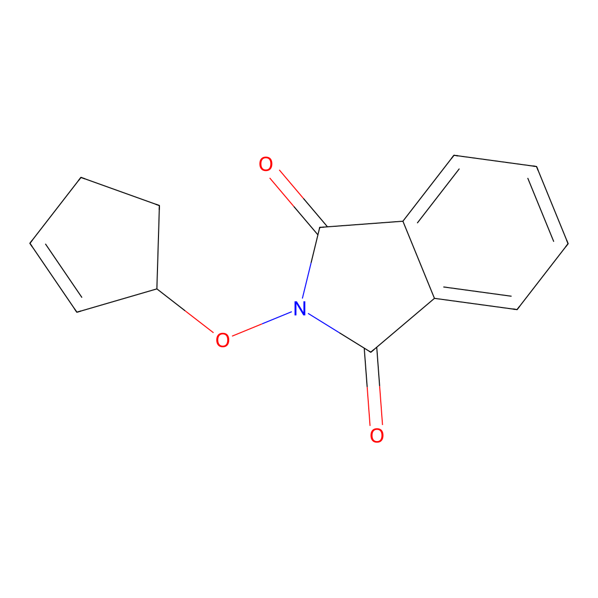 2-(cyclopent-2-en-1-yloxy)-2,3-dihydro-1H-isoindole-1,3-dione molecular structure, CAS 76029-44-2