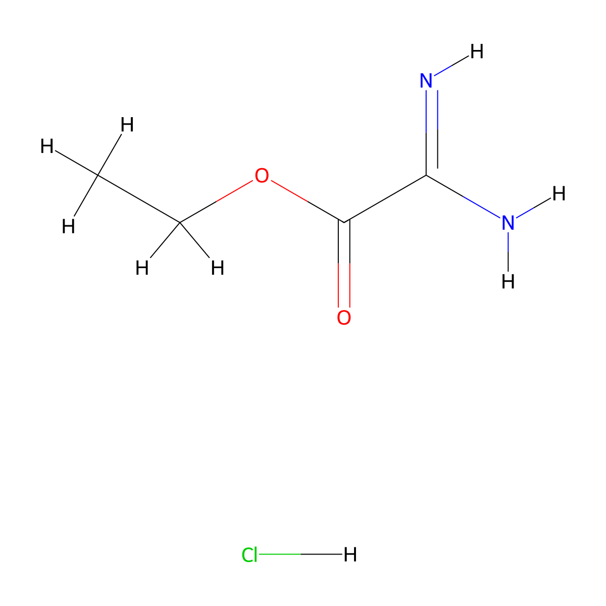 Ethyl carbamimidoylformate hydrochloride molecular structure, CAS 76029-62-4