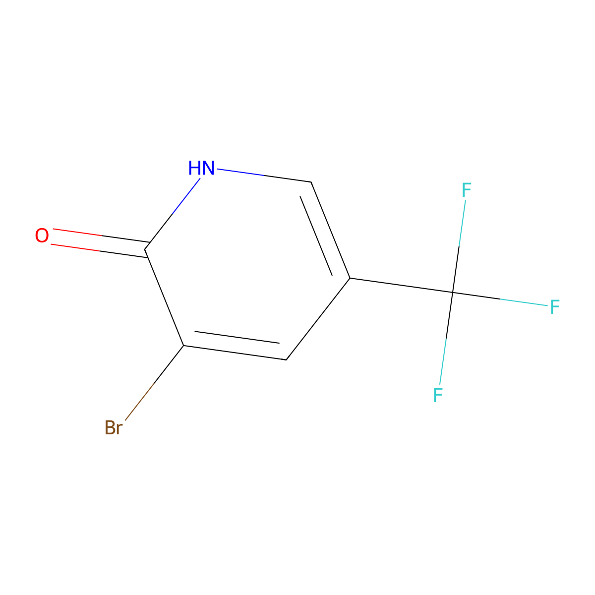 3-Bromo-5-(trifluoromethyl)pyridin-2(1H)-one molecular structure, CAS 76041-73-1