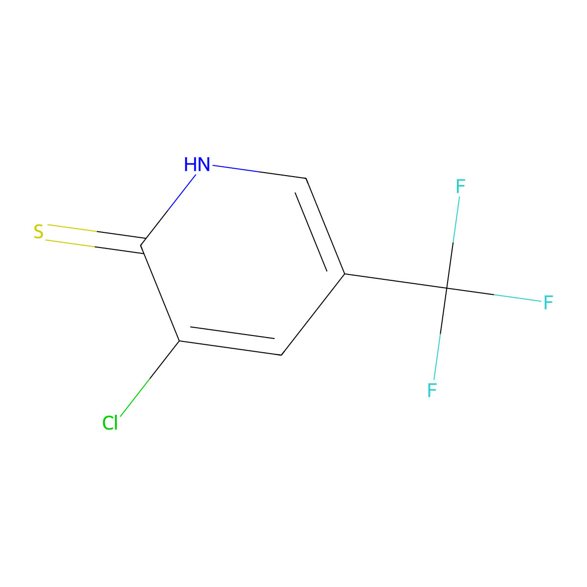 3-Chloro-5-(trifluoromethyl)pyridine-2-thiol molecular structure, CAS 76041-74-2