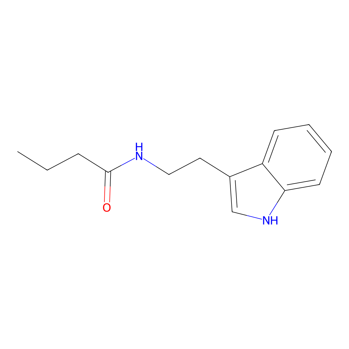 N-[2-(1H-indol-3-yl)ethyl]butanamide molecular structure, CAS 76049-36-0