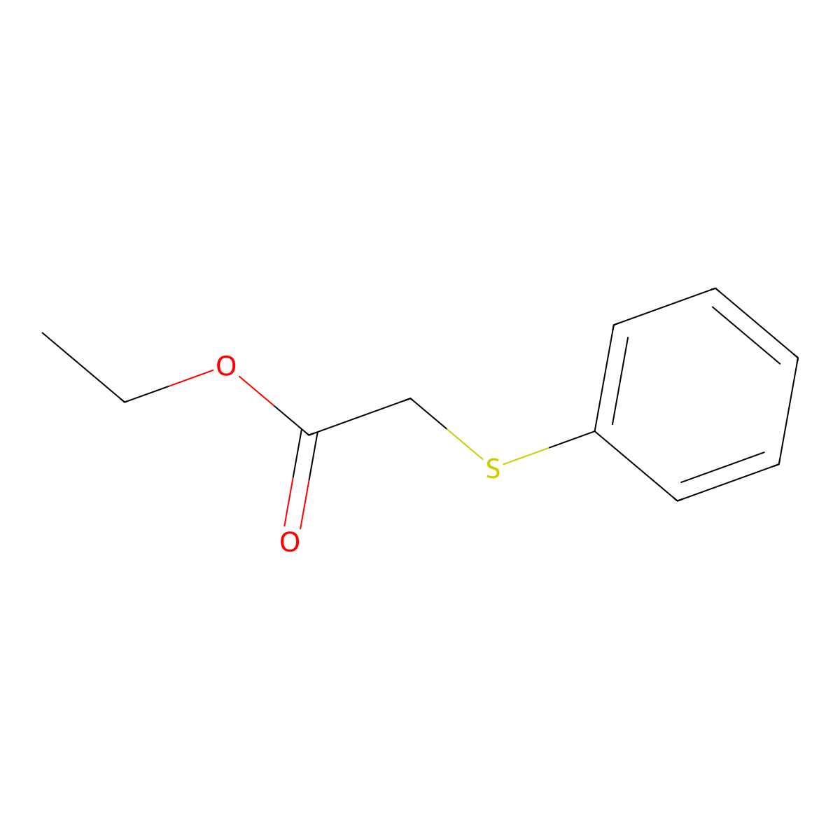 Acetic acid, (phenylthio)-, ethyl ester molecular structure, CAS 7605-25-6