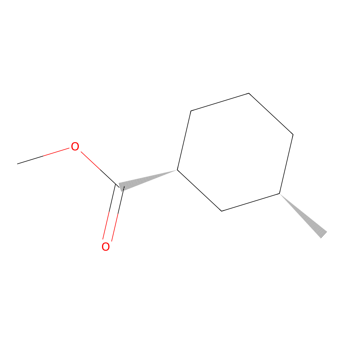 Cyclohexanecarboxylic acid, 3-methyl-, methyl ester, (1R,3S)-rel- molecular structure, CAS 7605-52-9