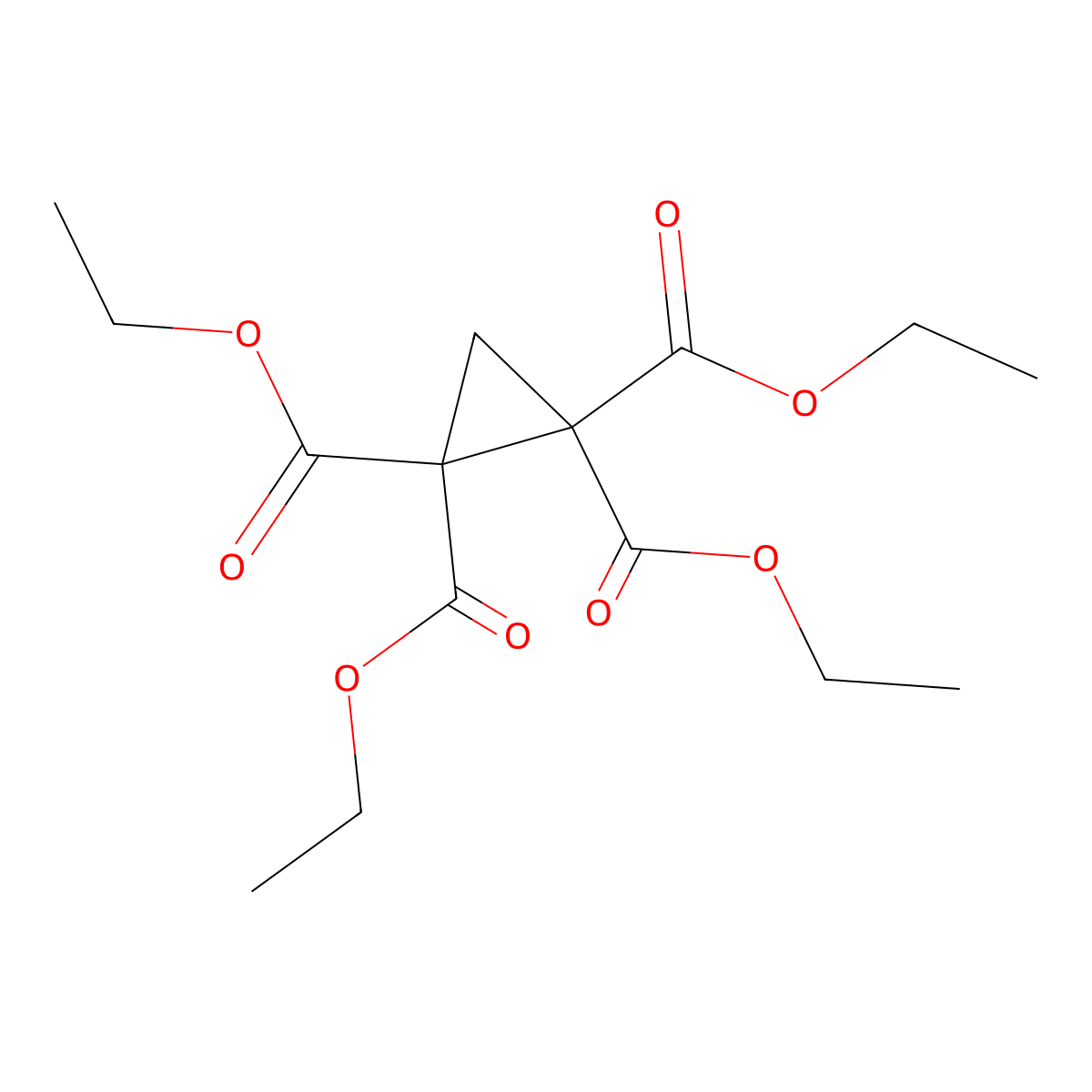 Tetraethyl 1,1,2,2-cyclopropanetetracarboxylate molecular structure, CAS 7605-64-3