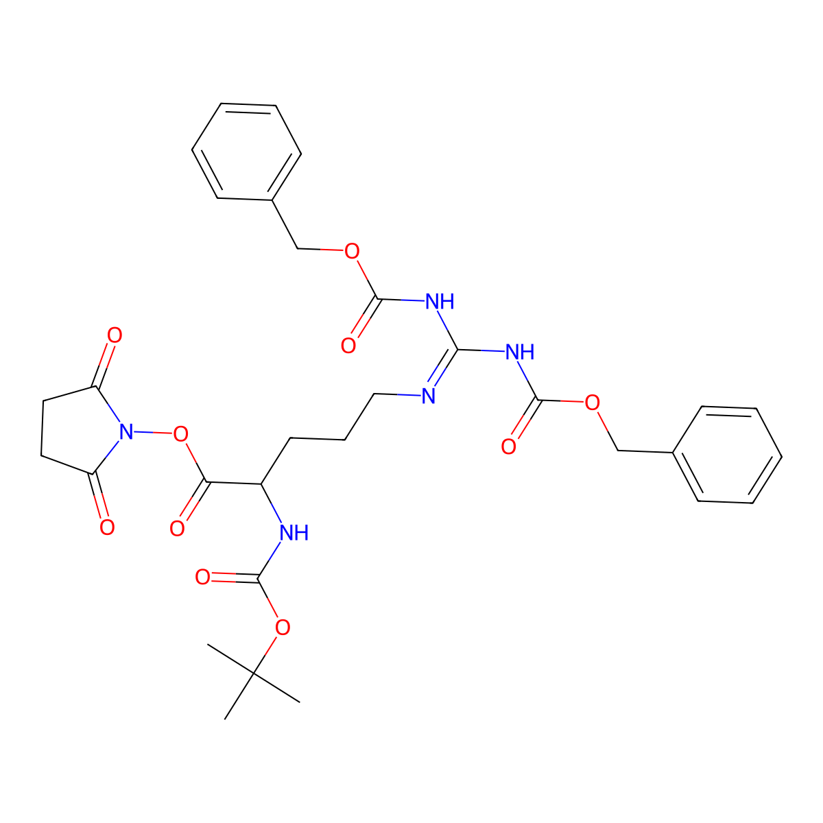 Boc-arg(Z)2-osu molecular structure, CAS 76052-29-4