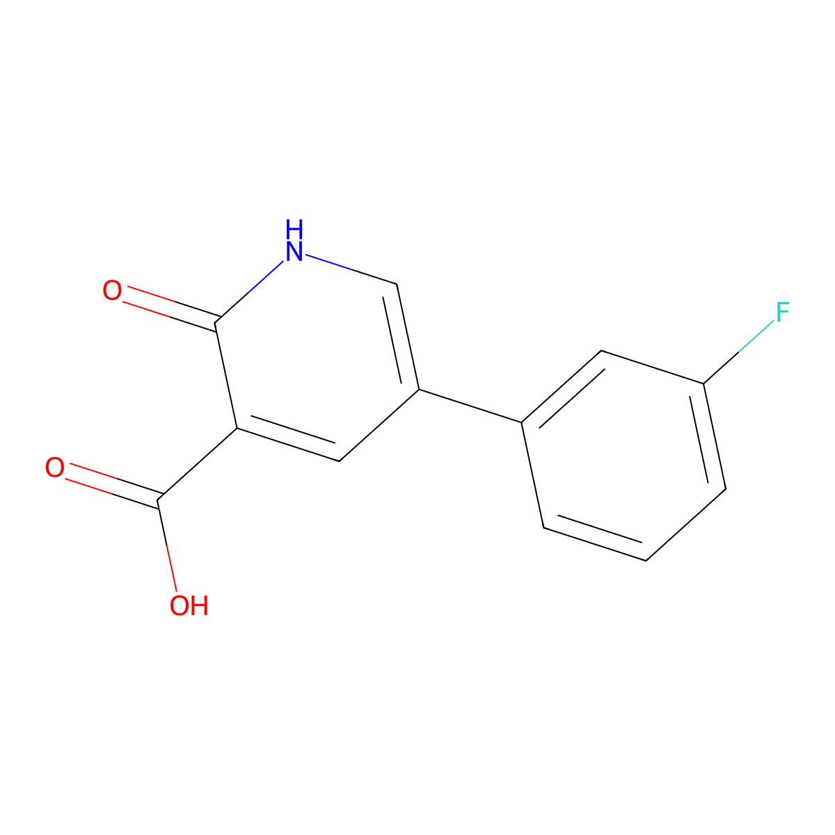 5-(3-Fluorophenyl)-2-hydroxynicotinic acid molecular structure, CAS 76053-39-9