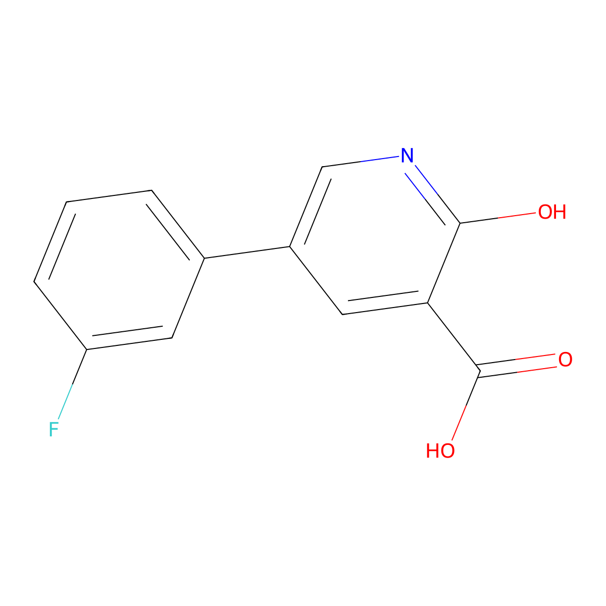 5-(3-Fluorophenyl)-2-hydroxynicotinic acid molecular structure, CAS 76053-39-9