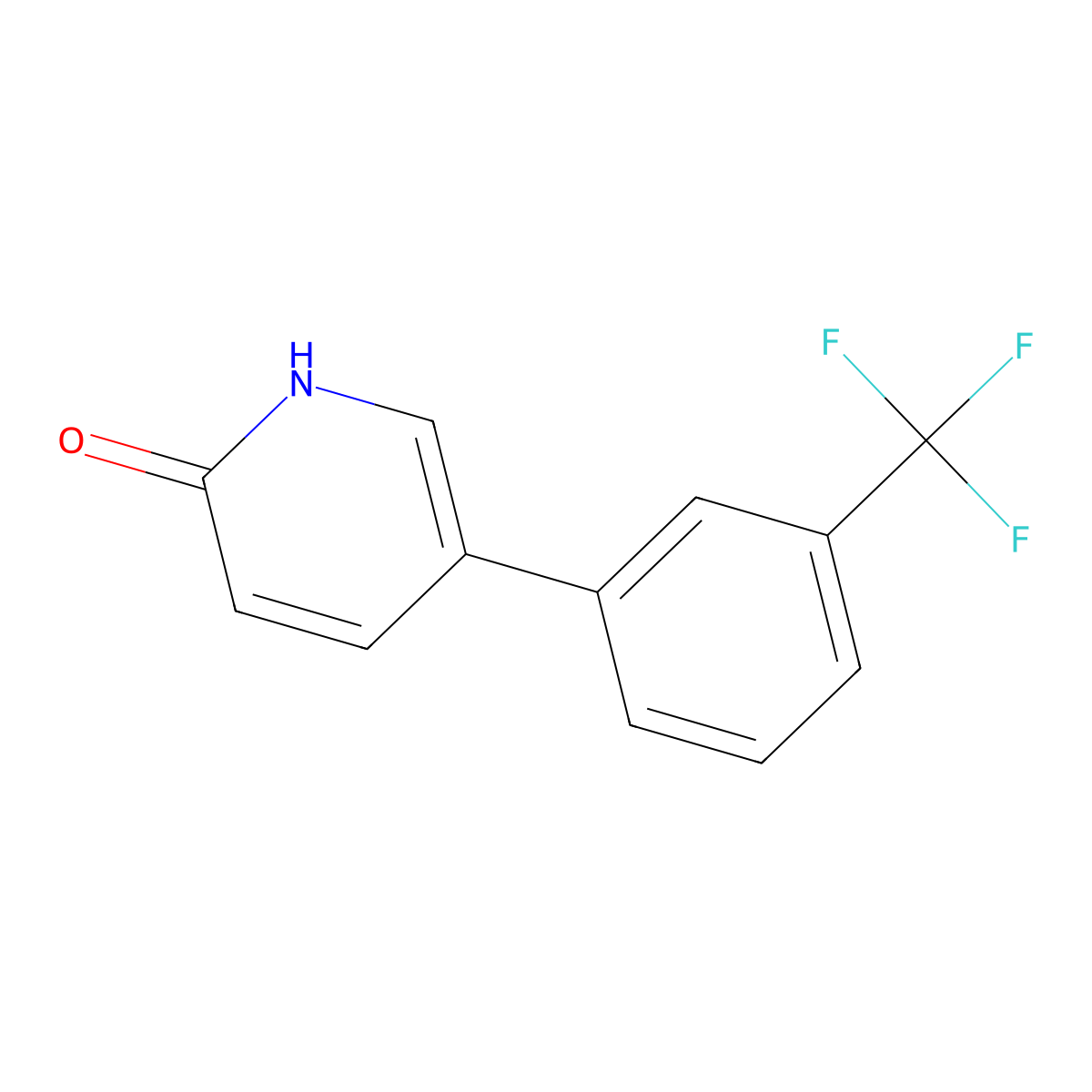 2-Hydroxy-5-(3-trifluoromethylphenyl)pyridine molecular structure, CAS 76053-46-8